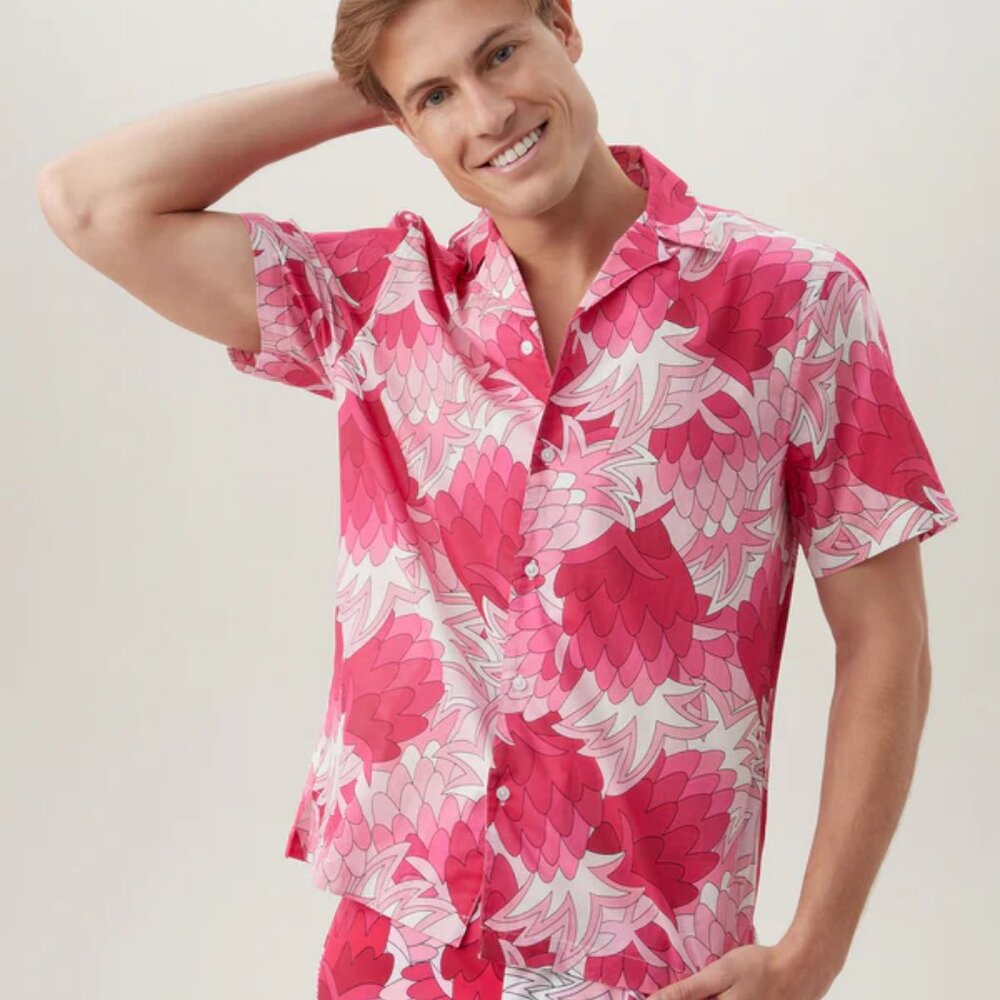 NWT Mr. Turk Felix Tropical Pink Shirt – Size Large, Relaxed Fit